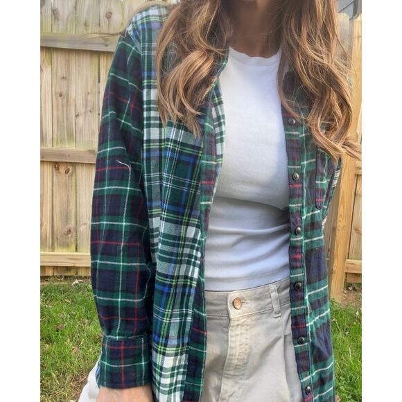 GAP Patchwork Flannel Cozy Vintage Shirt - Picture 9 of 9